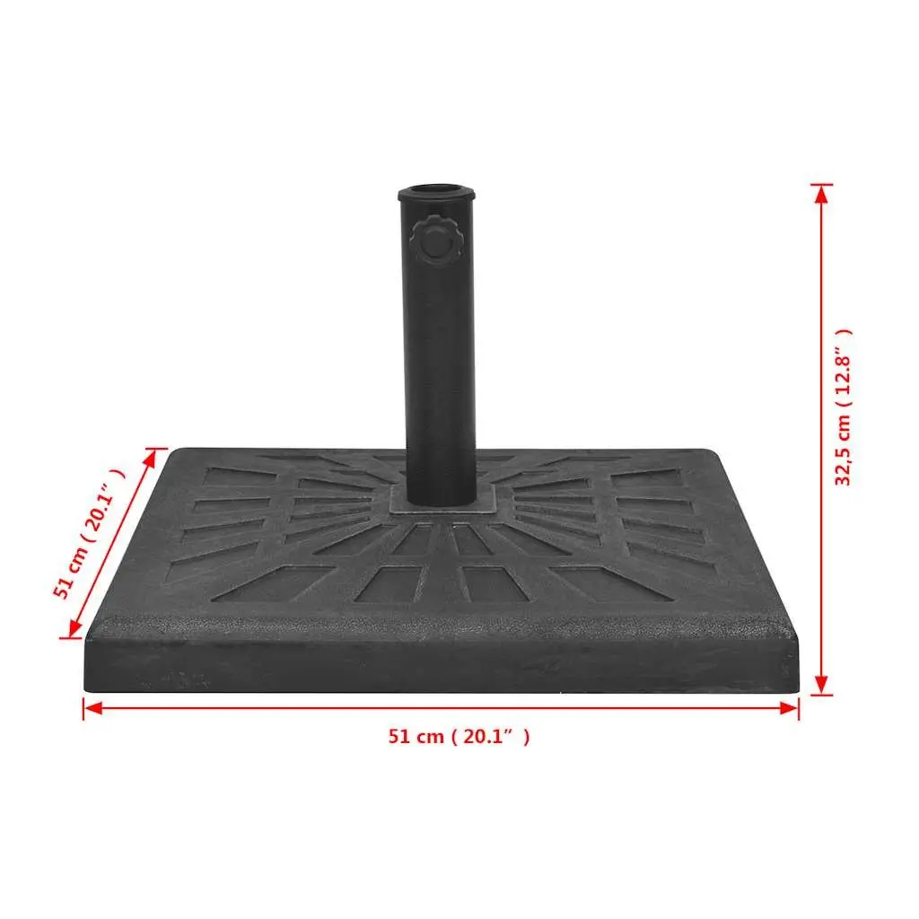 Parasol Base Square Resin Outdoor Umbrella Stand Locking Bolt Weather Resistant