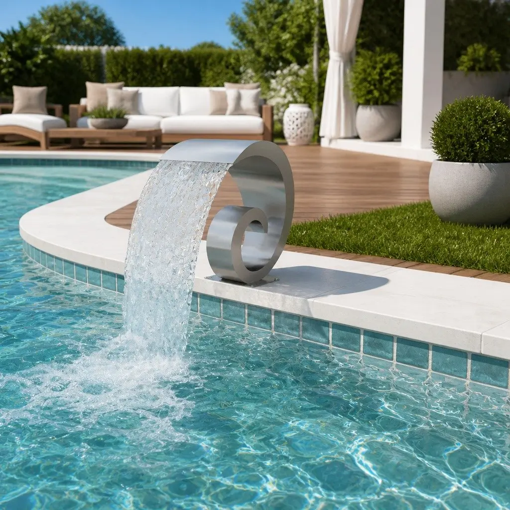 Pool Fountain Decorative Water Feature for Garden Outdoor 50 x 30 x 53 cm Silver