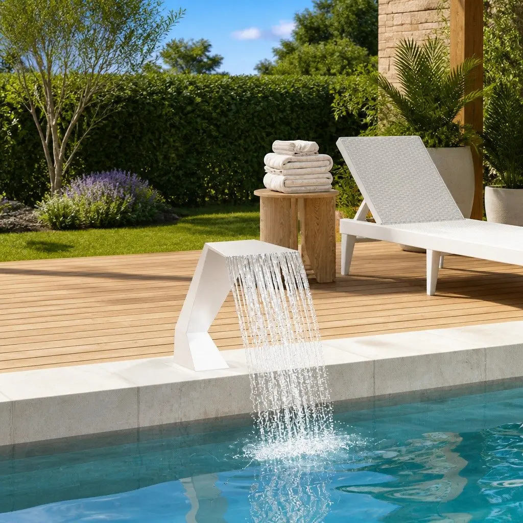 Pool Fountain Outdoor Garden Pond Silver Stainless Steel 64 x 30 x 52 cm