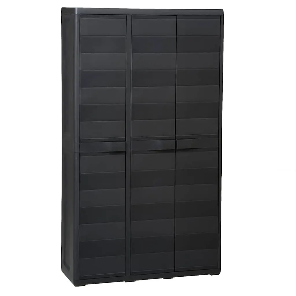 Garden Storage Cabinet Outdoor Patio Organiser Black 4 Shelves