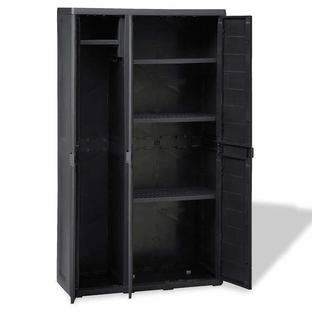 Garden Storage Cabinet Outdoor Patio Organiser Black 4 Shelves