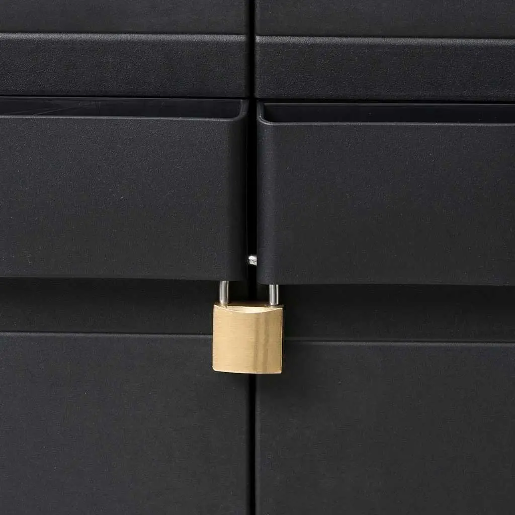 Garden Storage Cabinet Outdoor Patio Organiser Black 4 Shelves