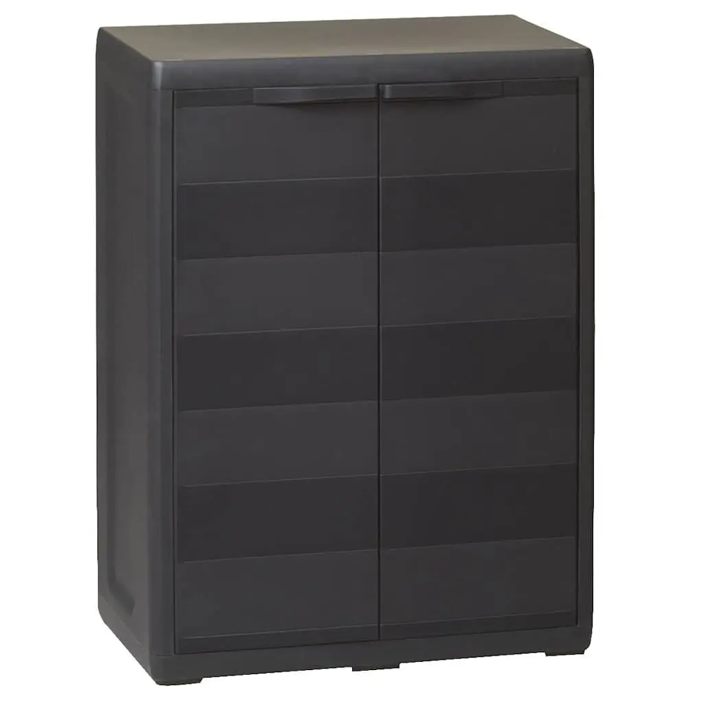 Outdoor Storage Cabinet Black Patio Shed 1 Adjustable Shelf