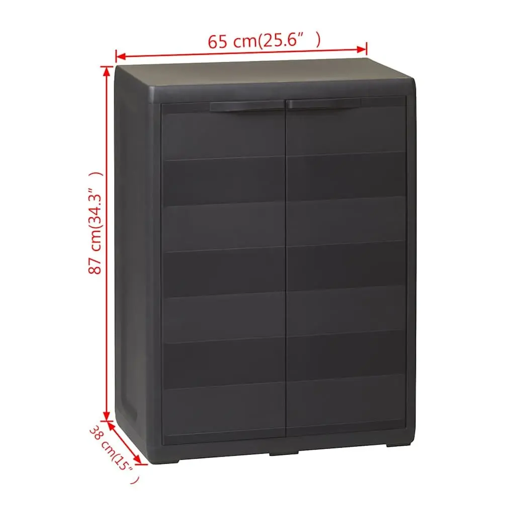 Outdoor Storage Cabinet Black Patio Shed 1 Adjustable Shelf