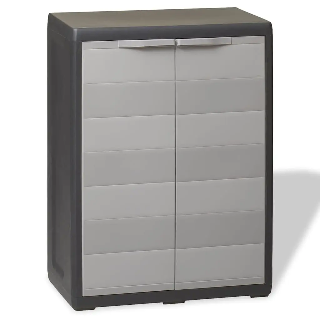 Garden Storage Cabinet with Adjustable Shelf Outdoor Patio Organization Black