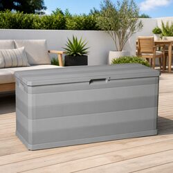 Garden Storage Box Specifications: Grey, 117 x 45 x 56 cm