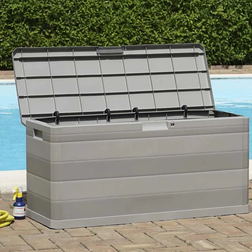 Garden Storage Box Outdoor Patio 117 x 45 x 56 cm Grey