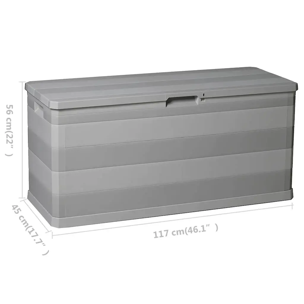 Garden Storage Box Outdoor Patio 117 x 45 x 56 cm Grey