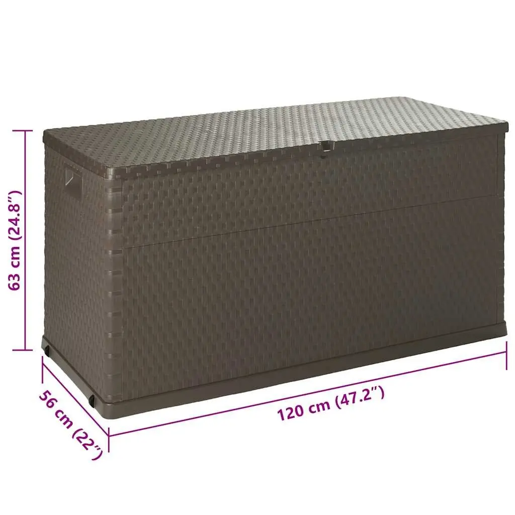 Garden Storage Box Outdoor Patio Brown 120 x 56 x 63 cm