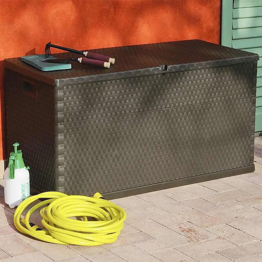 Garden Storage Box Outdoor Patio Brown 120 x 56 x 63 cm