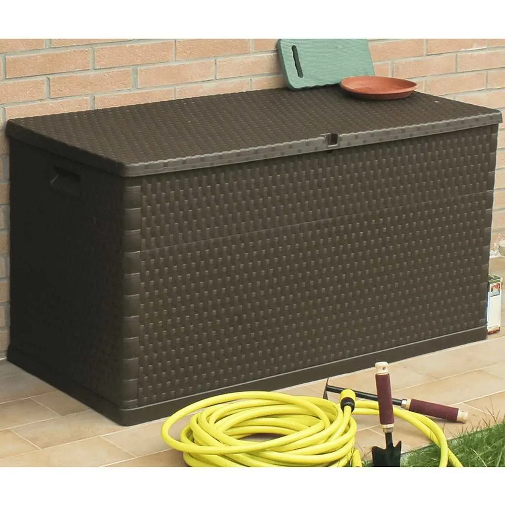 Garden Storage Box Outdoor Patio Brown 120 x 56 x 63 cm