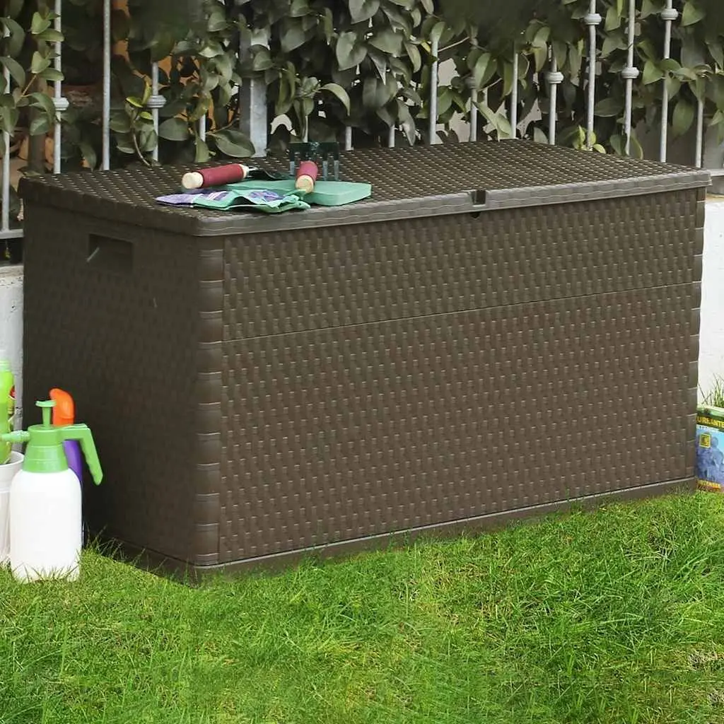 Garden Storage Box Outdoor Patio Brown 120 x 56 x 63 cm