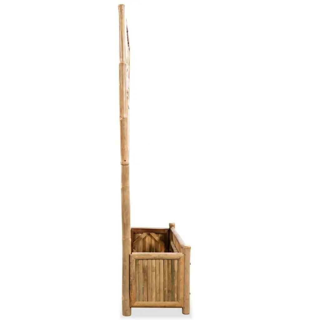 70cm Bamboo Raised Garden Bed with Trellis Structure