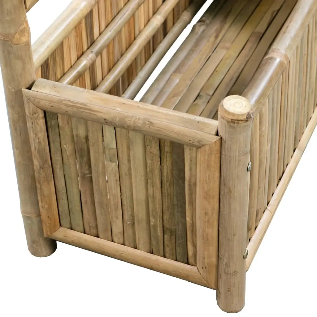 70cm Bamboo Raised Garden Bed with Trellis Structure