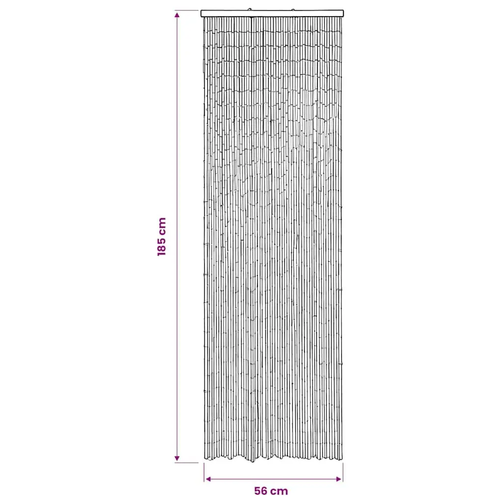 Bamboo Door Curtain Insect Screen Brown 56x185 cm Entrance Privacy Heat