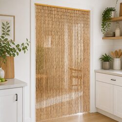 Insect Door Curtain in Brown Bamboo, 100x200 cm