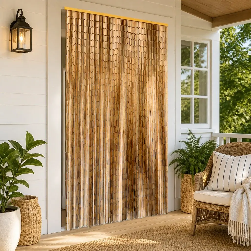 Bamboo Door Curtain for Entrance 100x220 cm Brown