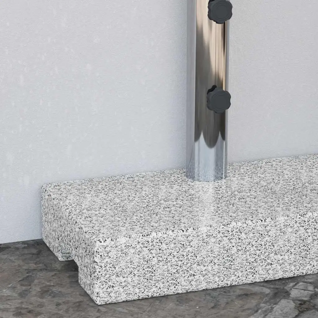 Rectangular Granite Parasol Base 25kg Outdoor Umbrella Stand Grey Heavy Duty