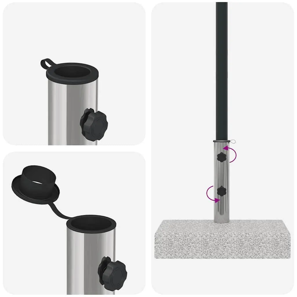 Rectangular Granite Parasol Base 25kg Outdoor Umbrella Stand Grey Heavy Duty