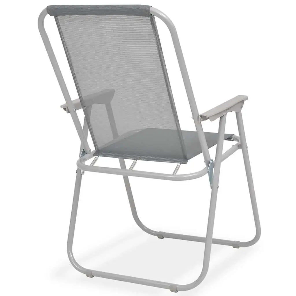 6 Piece Outdoor Dining Set with Chairs Table and Umbrella Grey Garden Furniture