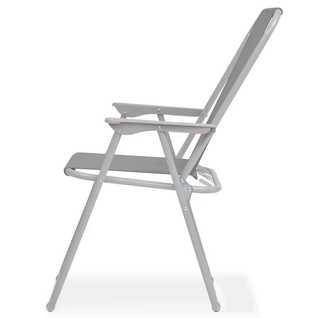6 Piece Outdoor Dining Set with Chairs Table and Umbrella Grey Garden Furniture