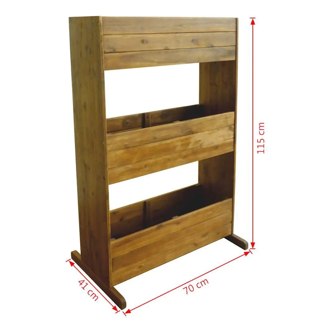 3 Tier Wooden Outdoor Planter Box for Garden and Patio Natural Brown