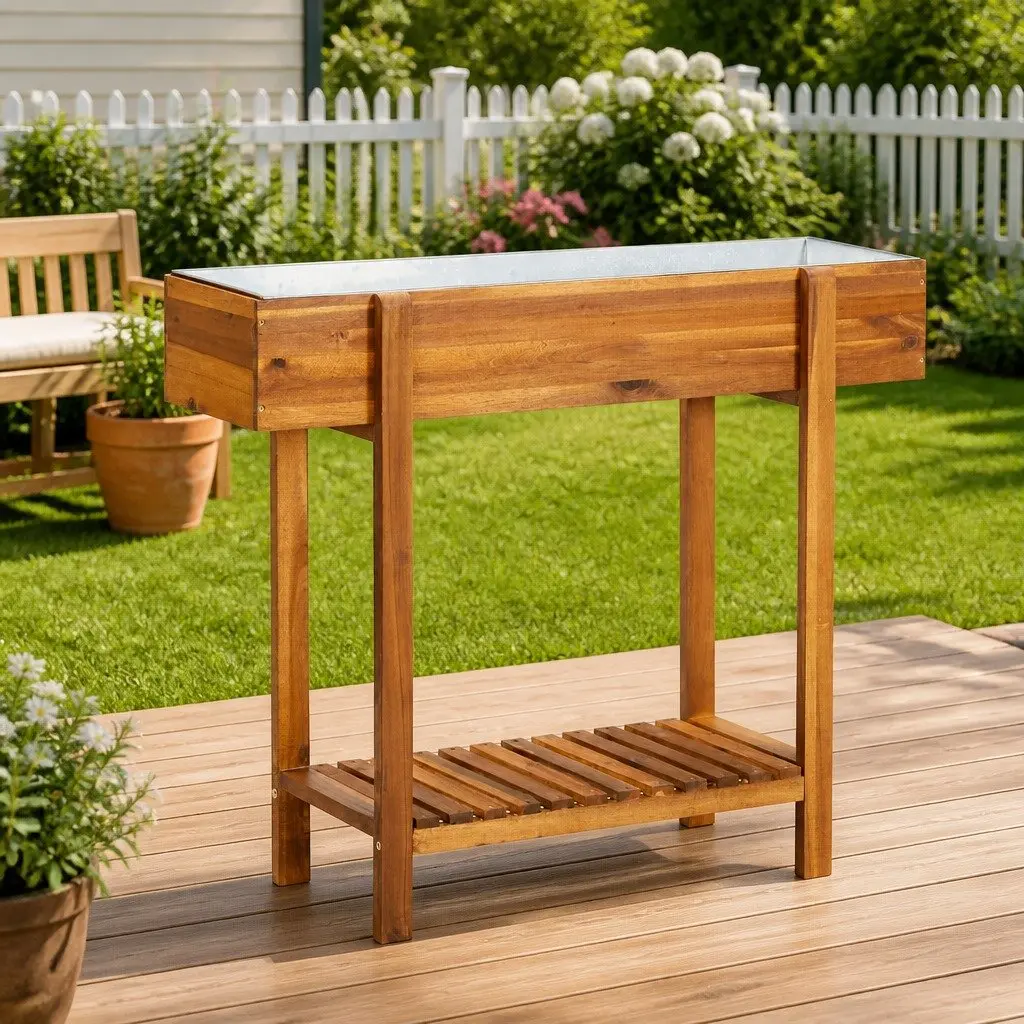 Raised Garden Bed Planter Outdoor Solid Wood 48 Inch