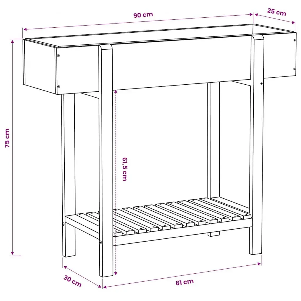 Raised Garden Bed Planter Outdoor Solid Wood 48 Inch
