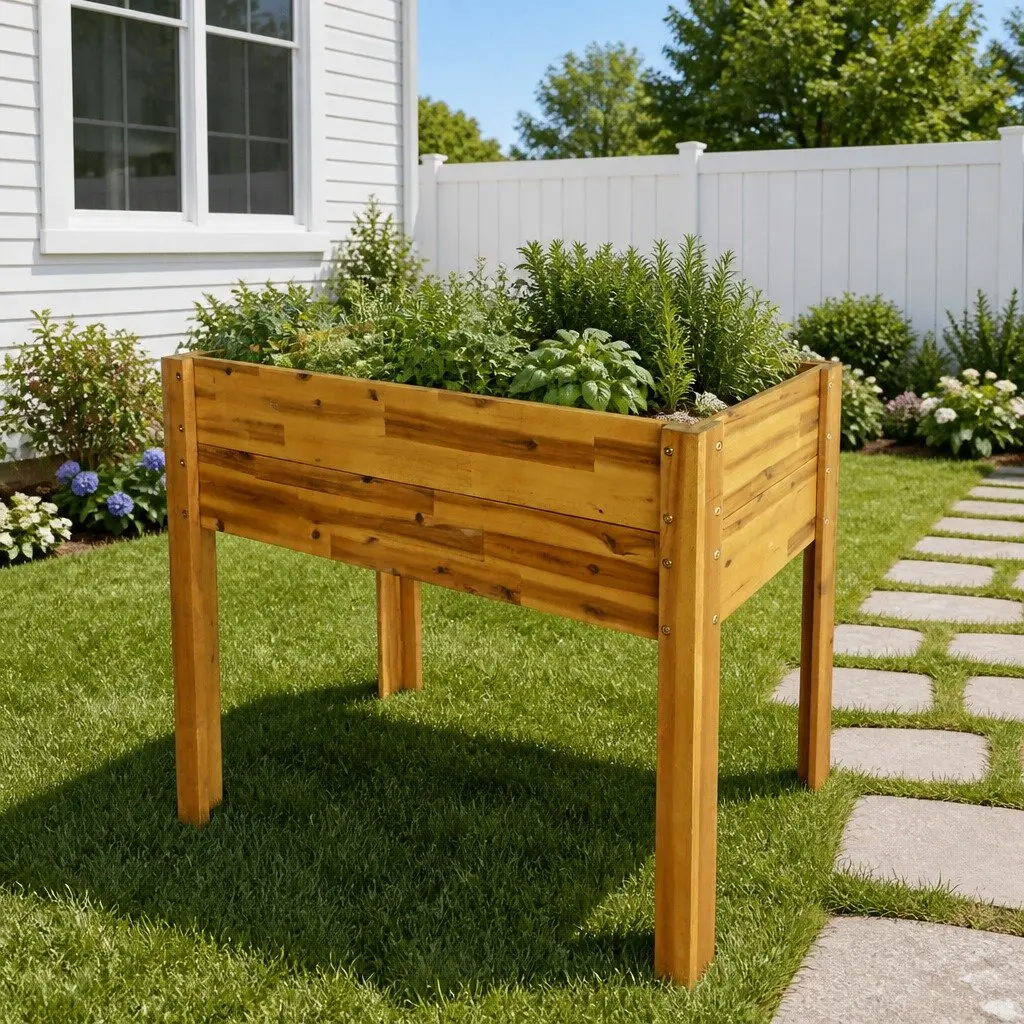 Solid Wood Raised Garden Bed