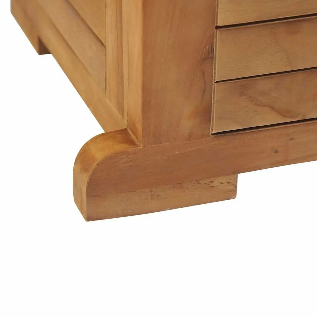 Folding Bar Table Outdoor Garden Teak Wood with Parasol Hole and Bottle Holder