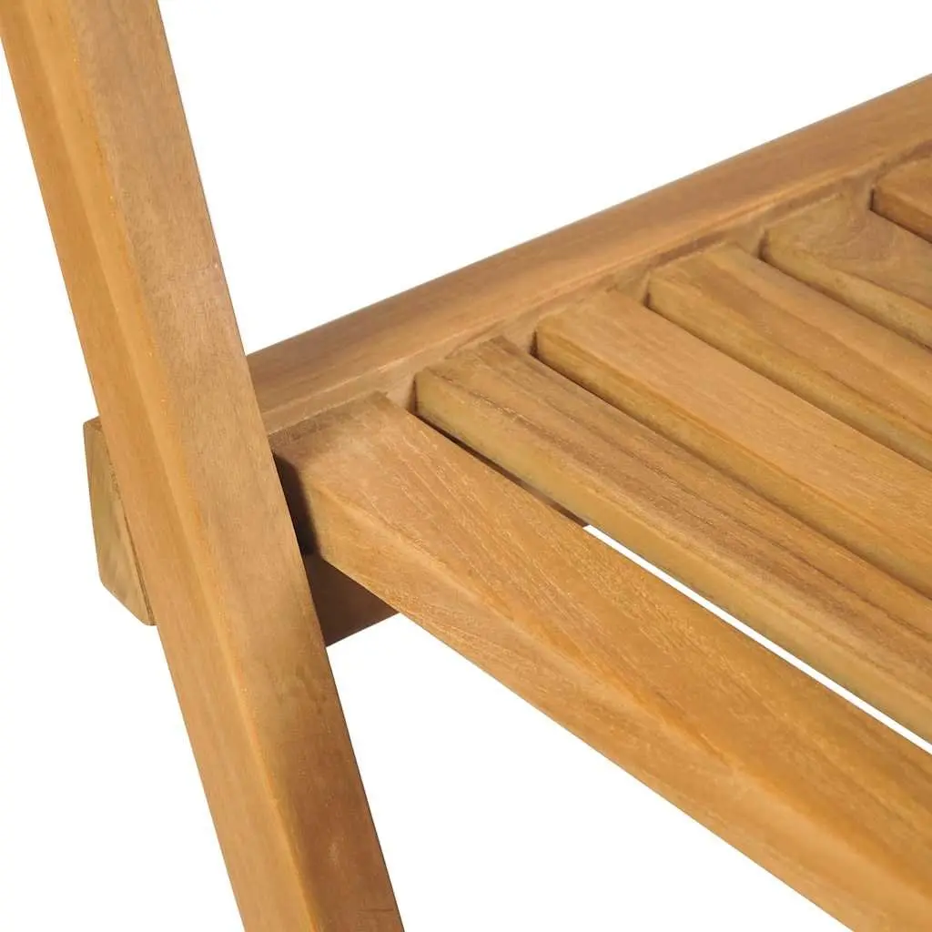 Folding Outdoor Bar Stools Set of 2 Garden Seating Brown Teak Wood