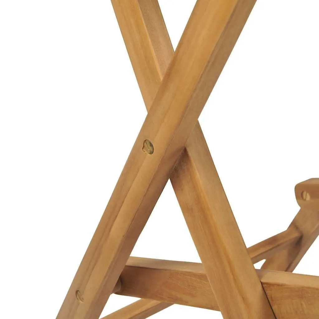 Folding Outdoor Bar Stools Set of 2 Garden Seating Brown Teak Wood