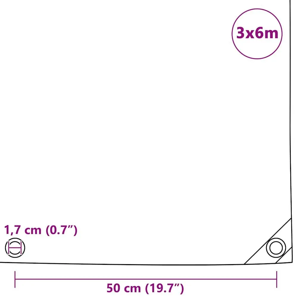 Heavy-Duty Tarpaulin for Garden Furniture Trailer 3x6 m Grey Waterproof Cover
