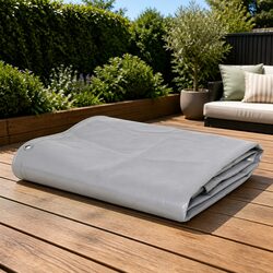 Heavy-Duty Tarpaulin 4x4 m Grey Waterproof Canvas Cover Garden Furniture Outdoor