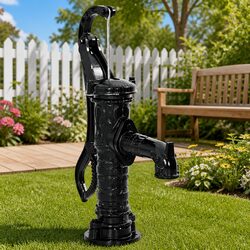 Hand Operated Garden Water Pump Cast Iron Black Ground Well Manual Outdoor