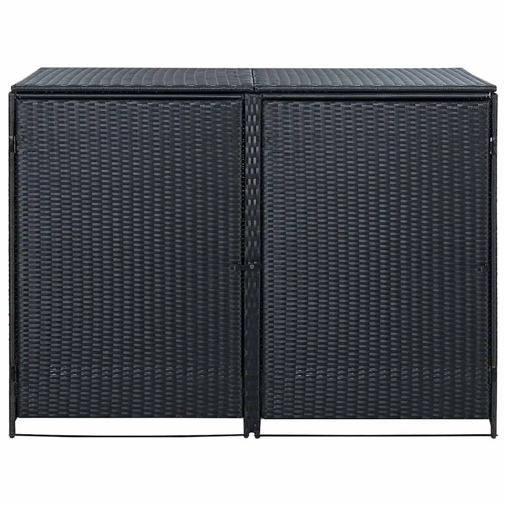Double Wheelie Bin Shed Storage Box Outdoor Garden Black 148x80x111cm