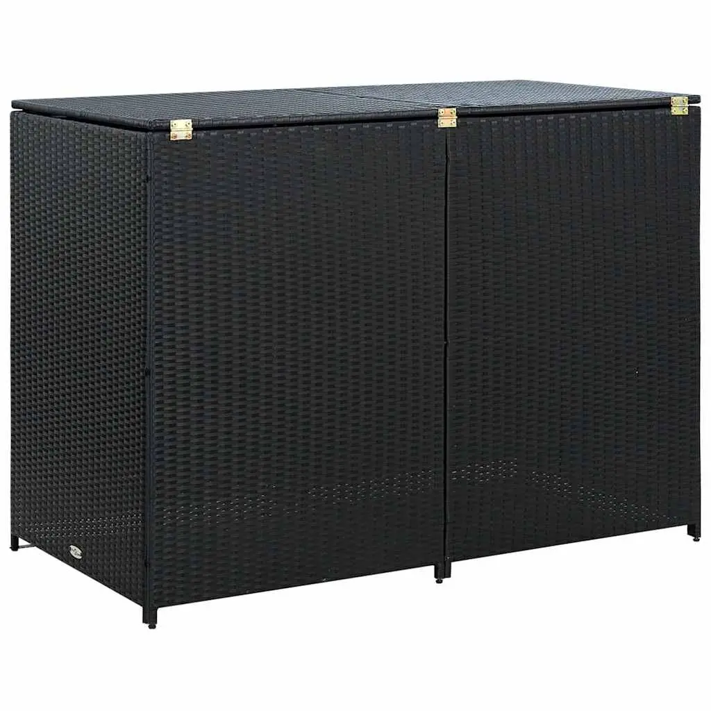 Double Wheelie Bin Shed Storage Box Outdoor Garden Black 148x80x111cm