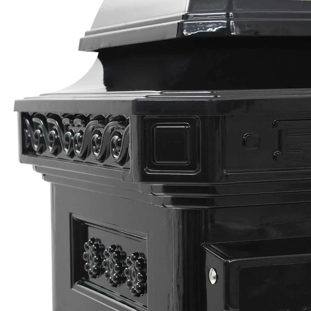 Vintage Black Pillar Letterbox