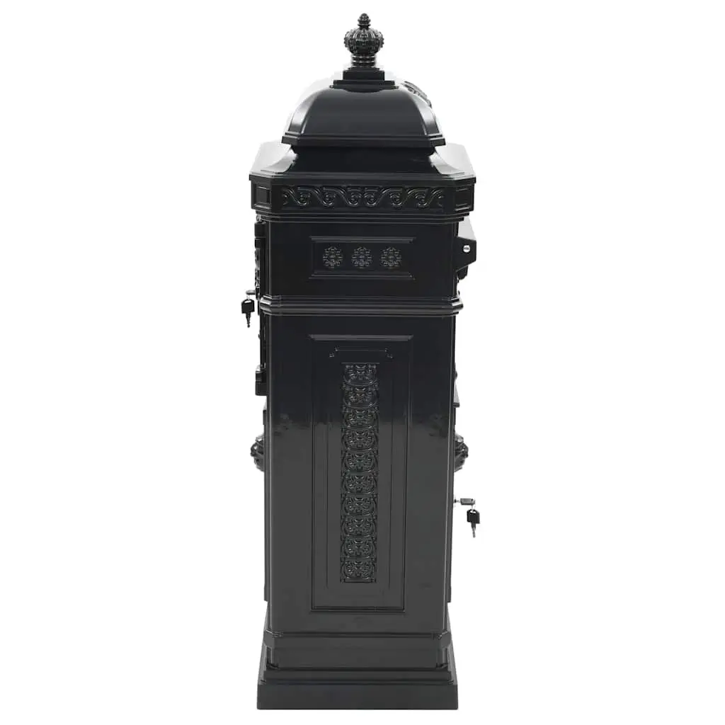 Vintage Black Pillar Letterbox