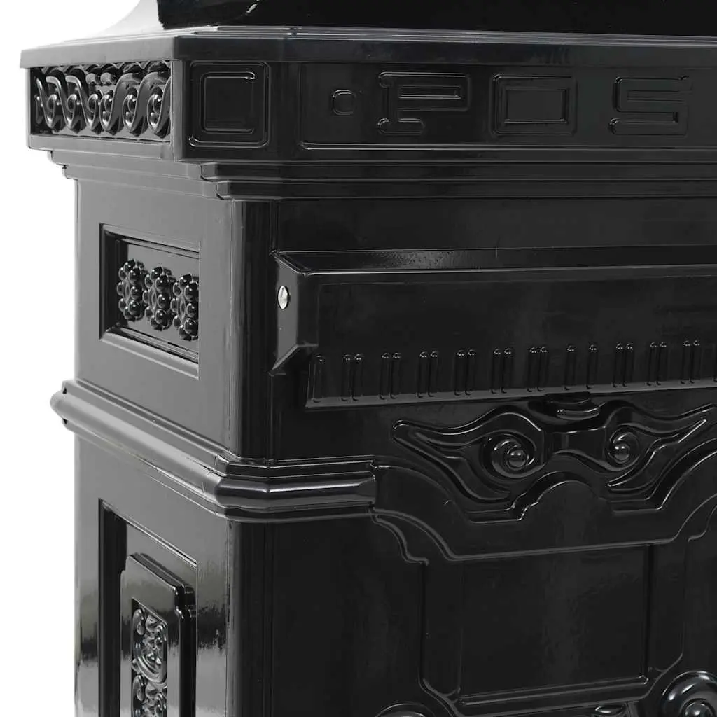 Vintage Black Pillar Letterbox