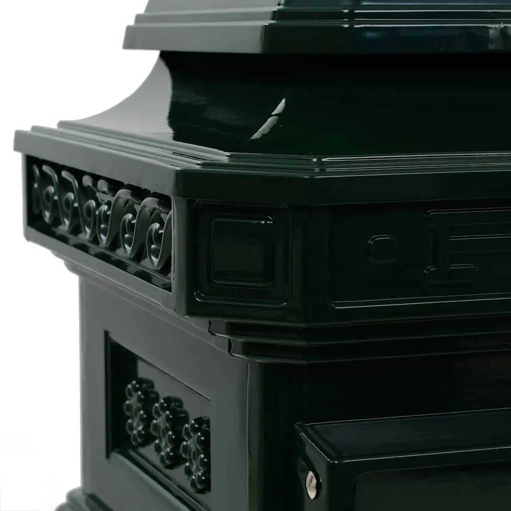 Pillar Letterbox Vintage Style Antique Garden Mailbox Post Box Green Outdoor