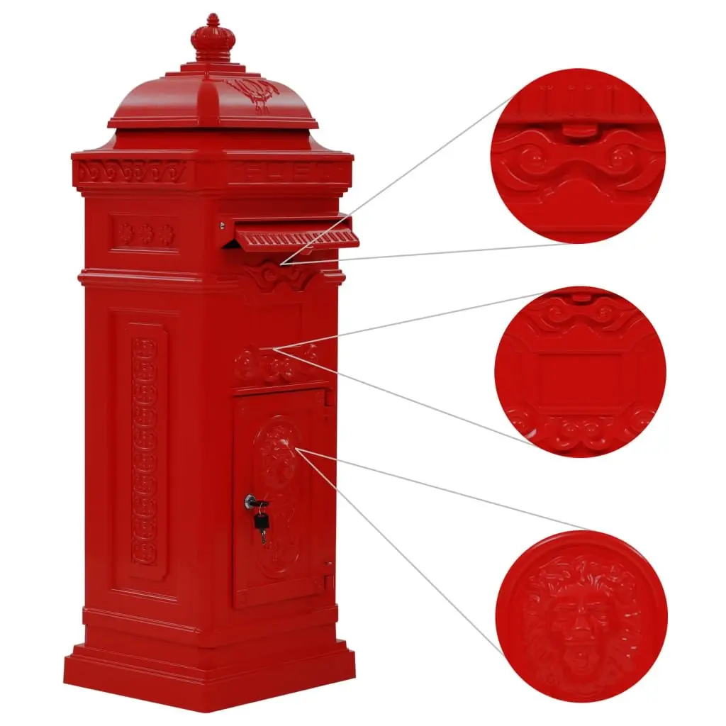Red Vintage Outdoor Mailbox
