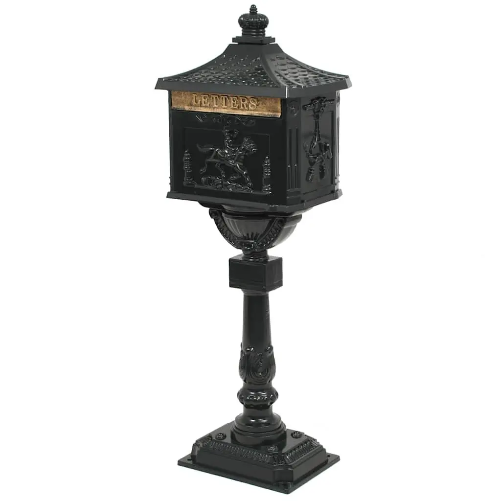 Pedestal Letterbox Vintage Style Garden Mail Post Box Green Outdoor