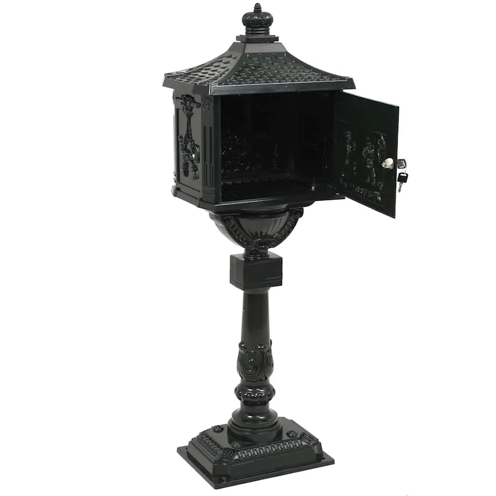 Pedestal Letterbox Vintage Style Garden Mail Post Box Green Outdoor