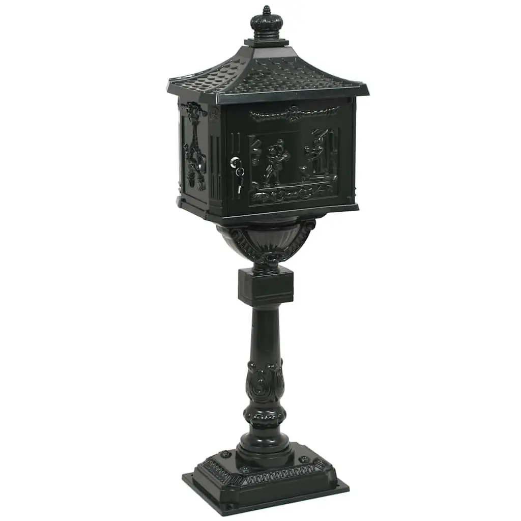 Pedestal Letterbox Vintage Style Garden Mail Post Box Green Outdoor