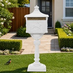 Dimensions and Features of White Pedestal Mailbox