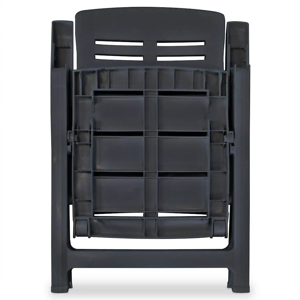 Reclining Garden Chairs for Outdoor Use 2 pcs Lightweight Folding Plastic