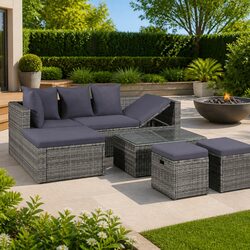 4 Piece Outdoor Lounge Set Specifications - Grey