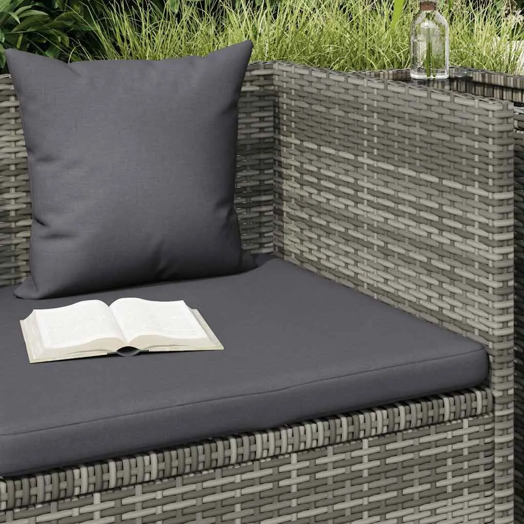 Garden Lounger Bed 200x60cm Grey Poly Rattan Outdoor Patio Sunbed Adjustable