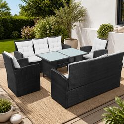 5 Piece Black Garden Lounge Set - Specs and Features